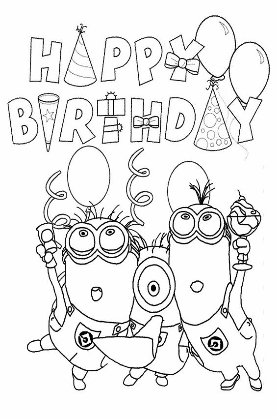 Happy Birthday coloring pages to color in on your birthday