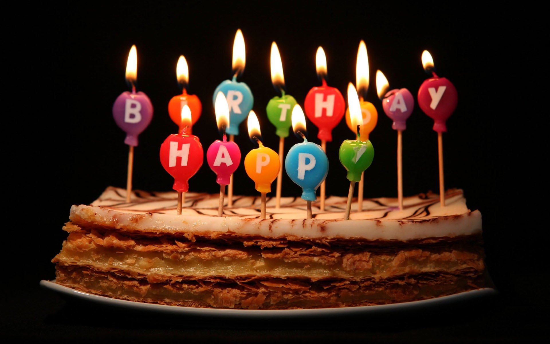 Happy Birthday candle cake high definition wallpapers