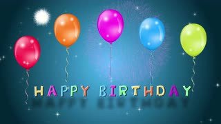 Happy birthday text animation color celebration