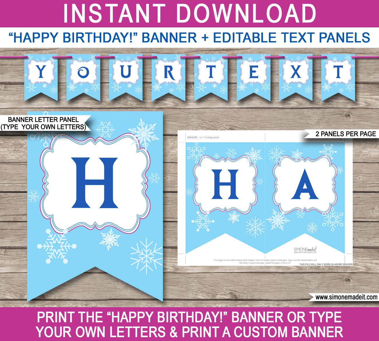 Frozen Party Banner Template Birthday Banner