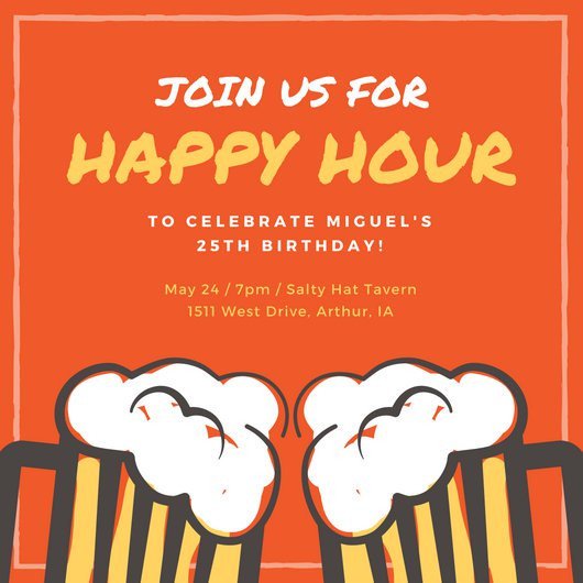 Customize 242 Happy Hour Invitation templates online Canva