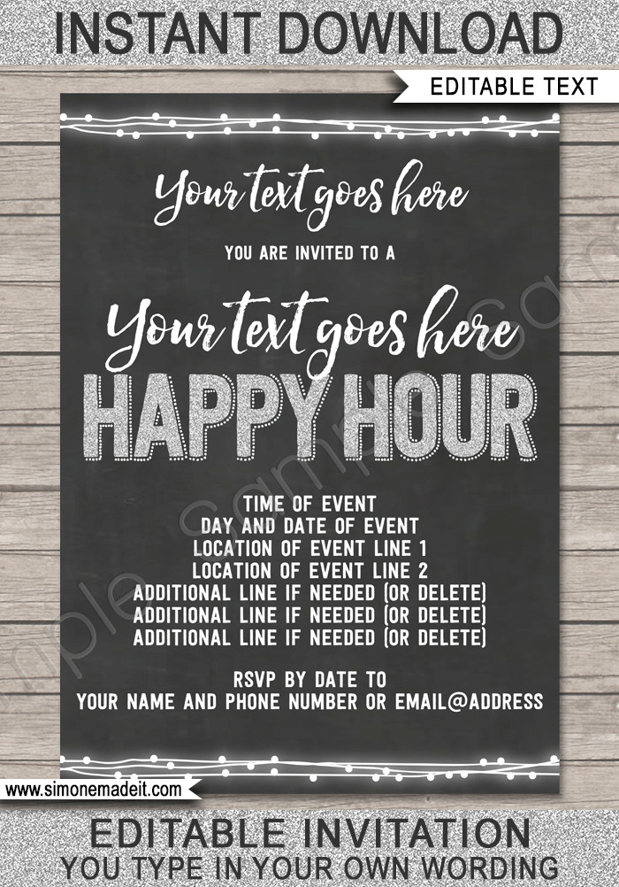 Happy Hour Invite Template