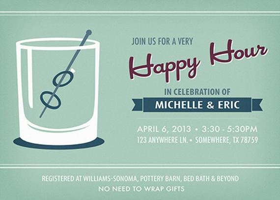Happy Hour Wedding Shower Invitation Printable by