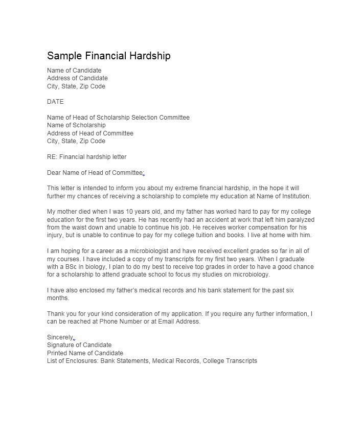 35 Simple Hardship Letters Financial for Mortgage for