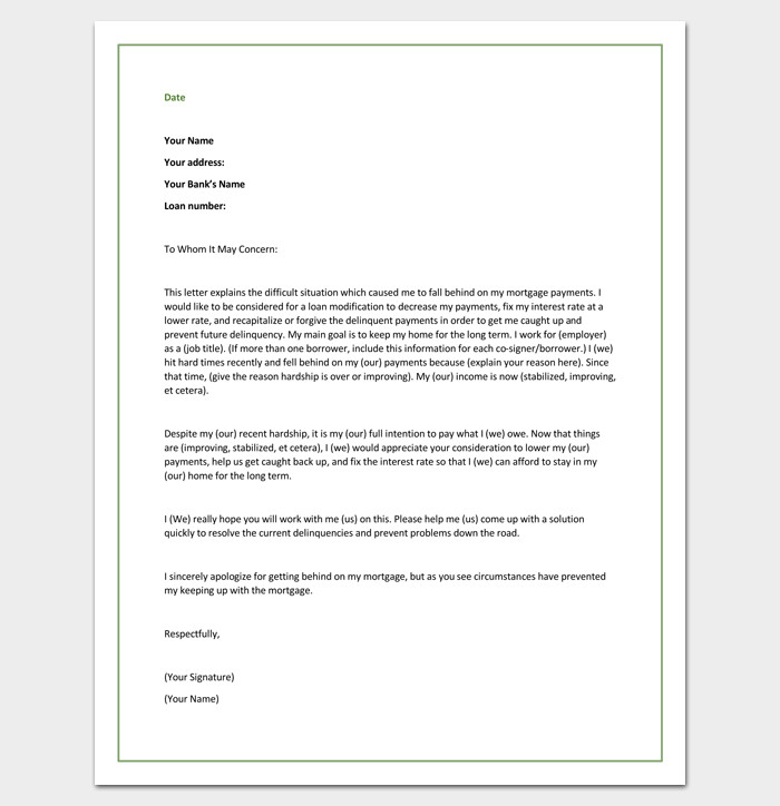Hardship Letter Template 10 For Word PDF Format