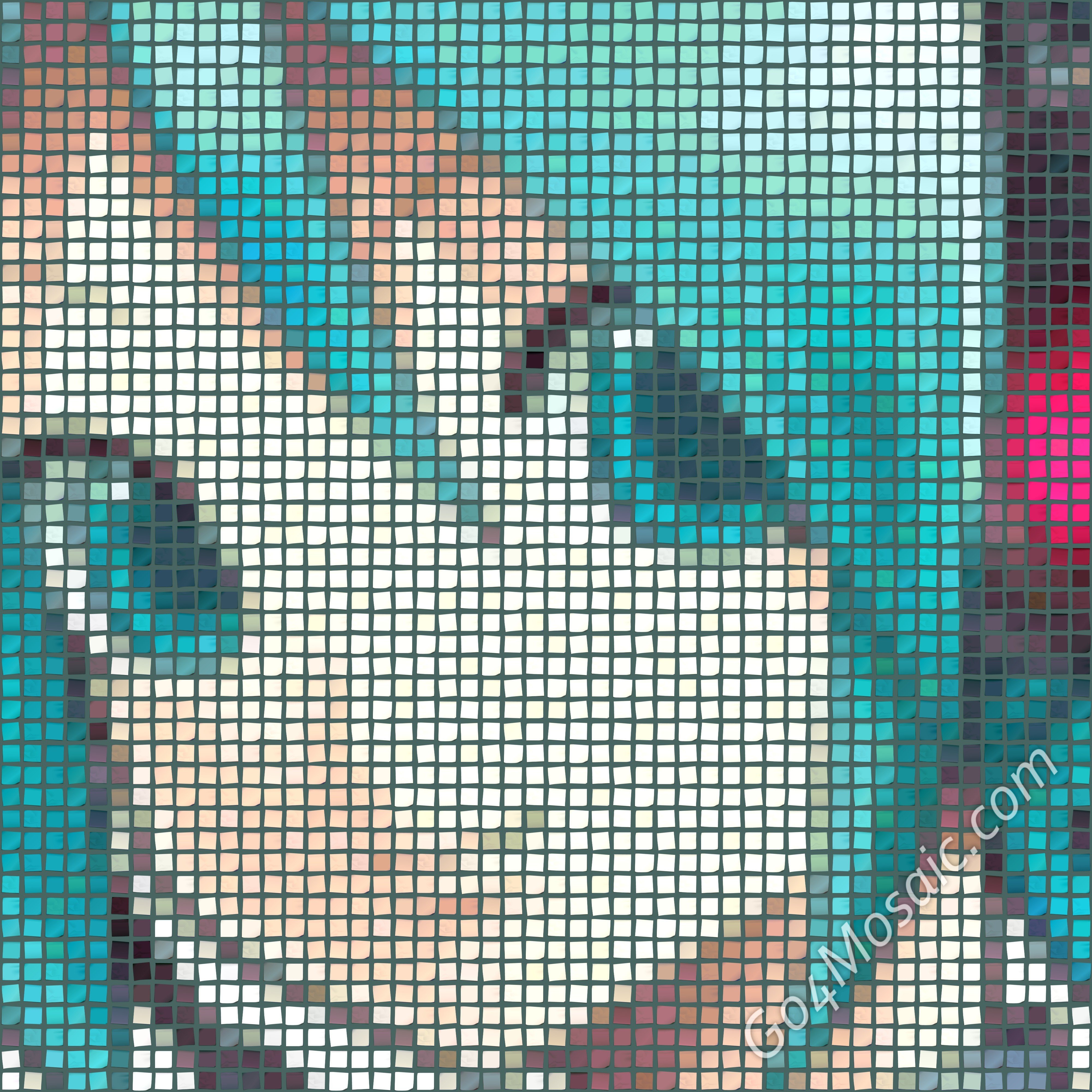 Hatsune Miku mosaic from Postits Go4mosaic Blog
