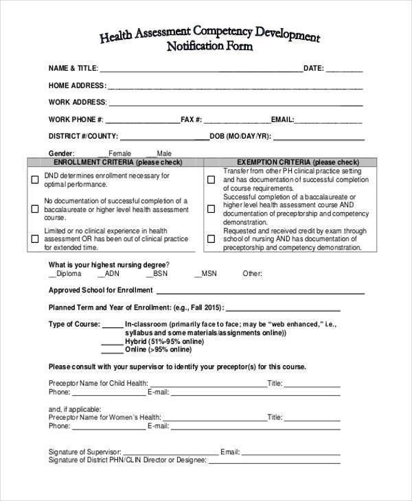 Sample Free Assessment Forms 33 Free Documents in Word DPF