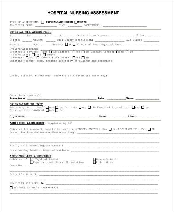 Sample Free Assessment Forms 33 Free Documents in Word DPF