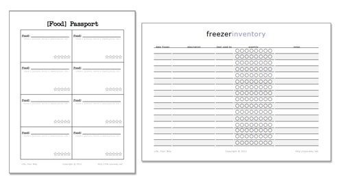 Free Printables Freezer Inventory and Food Passport