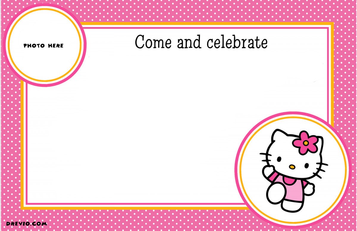 FREE Personalized Hello Kitty Birthday Invitations
