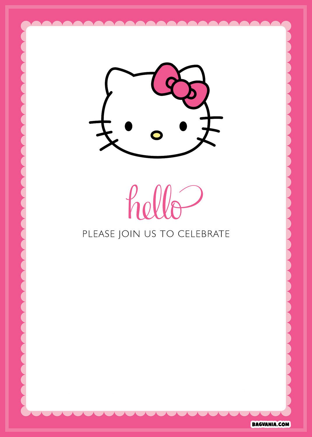 Free Printable Hello Kitty Birthday Invitations – FREE
