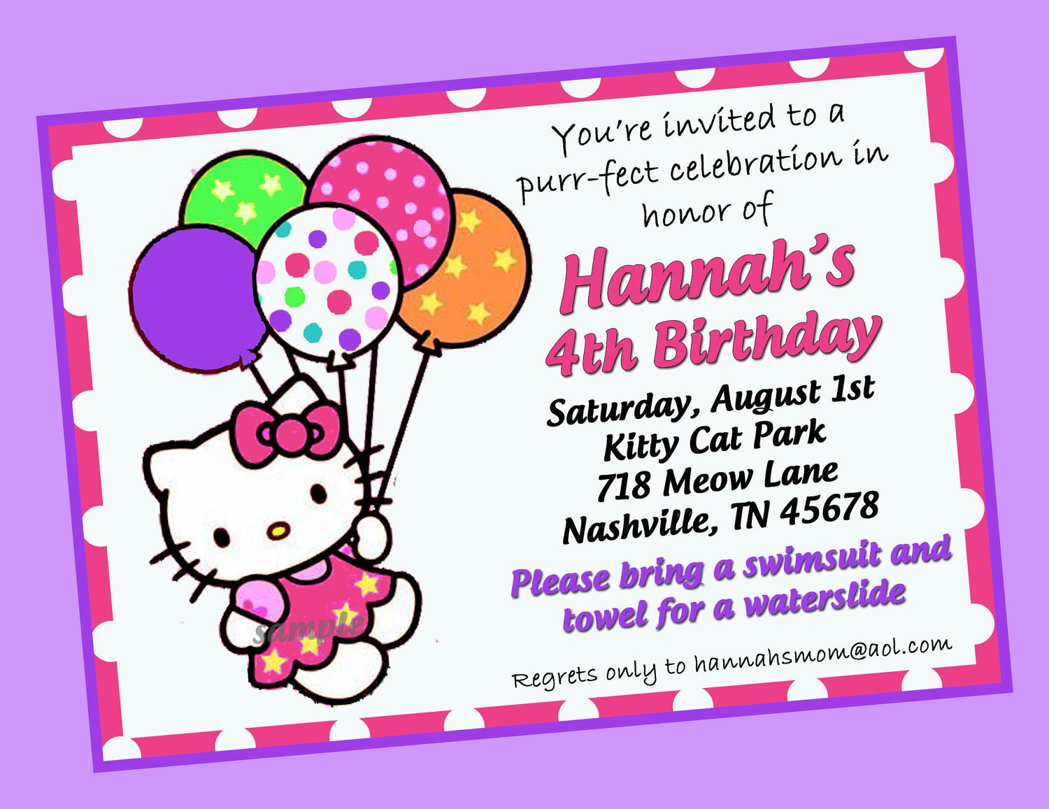 Hello Kitty Invitation Printable