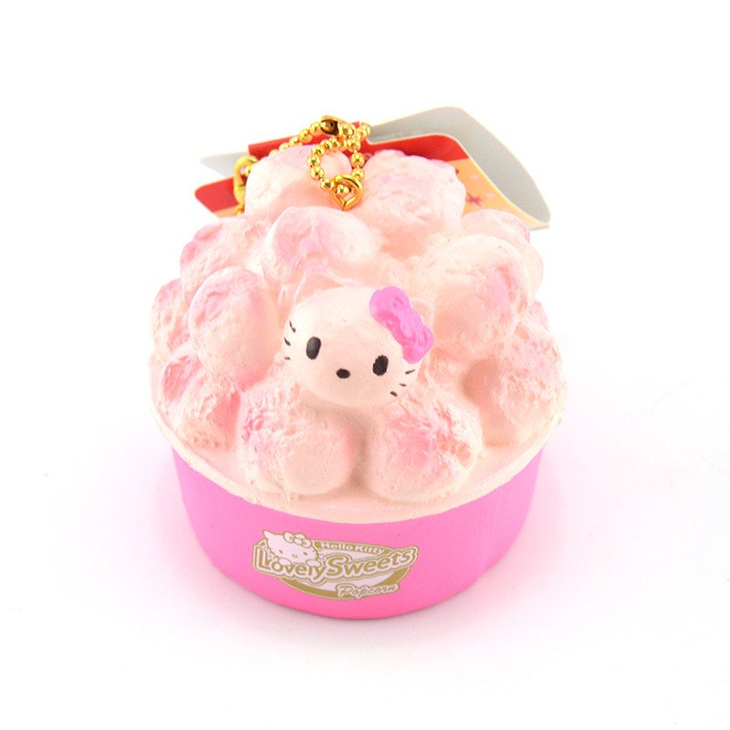 New Cute Hello Kitty Popcorn Squishy Soft Sweet Pink