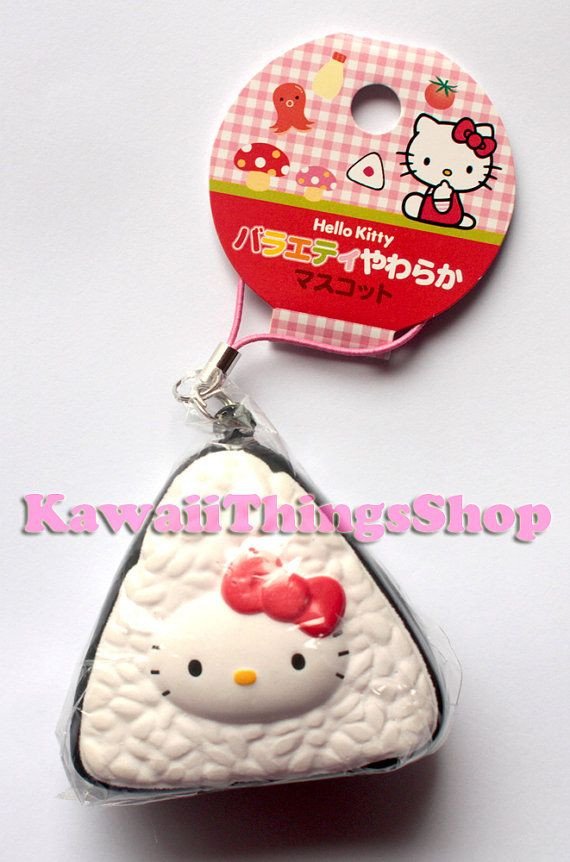 RARE Sanrio Hello Kitty igiri Rice Squishy Strap