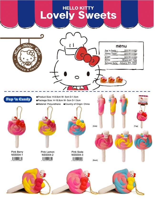 Sanrio Hello Kitty Lovely Sweets Pop n Candy Squishy