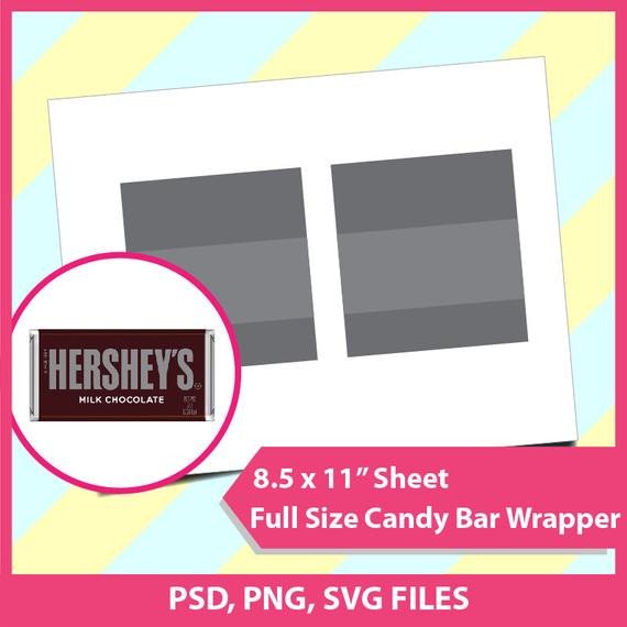 Instant Download Hershey Candy Bar Wrapper Template PSD PNG