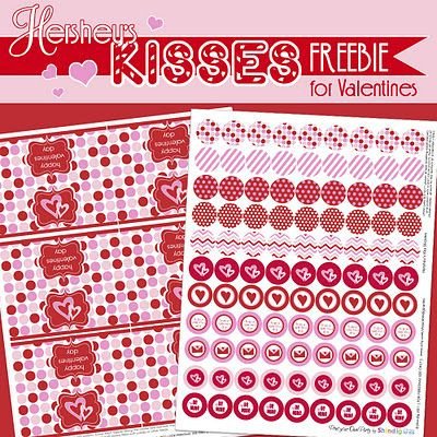 FREE valentine printables hershey kiss circles & tags