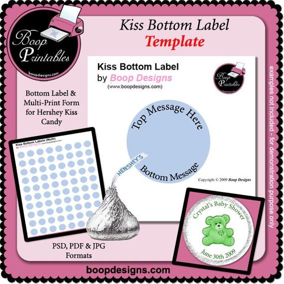 Kiss Bottom Labels TEMPLATE by Boop Printables