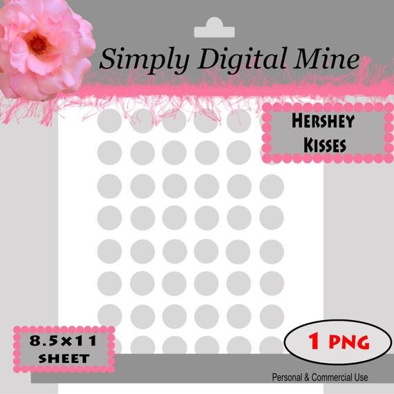 YOU Design Hershey Kisses labels Template Size Approx