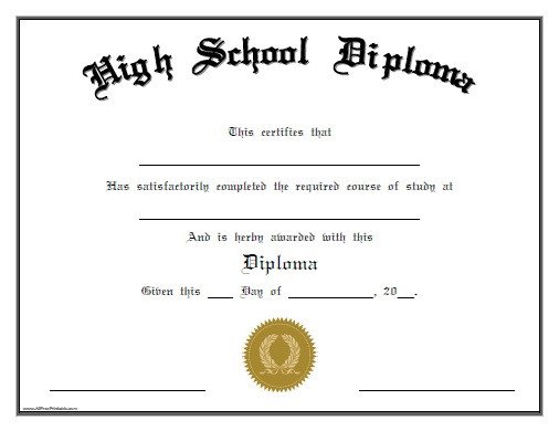 25 High School Diploma Templates Free Download