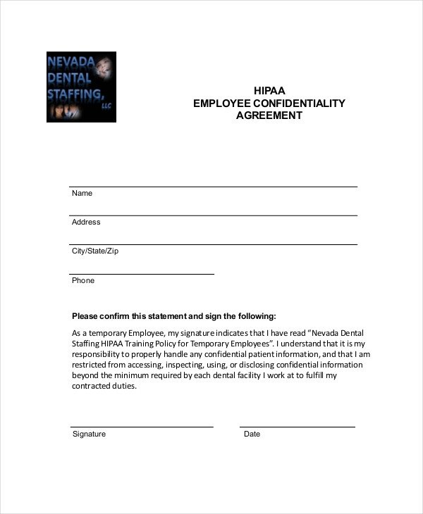 Employee Confidentiality Agreement – 10 Free Word PDF