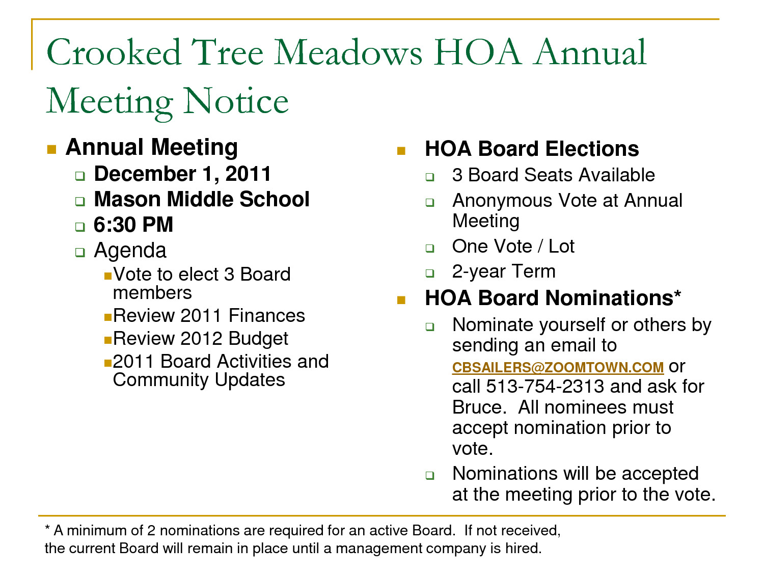 26 of Hoa Special Meeting Notice Template