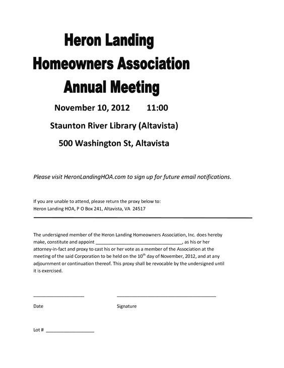 26 of Homeowners Association Proxy Form Template