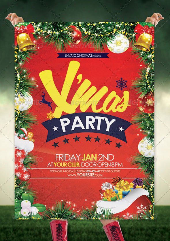 25 Christmas & New Year Party PSD Flyer Templates 2019