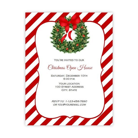 Christmas Invitation Flyer Holiday Party Flyer 8 5 x 11