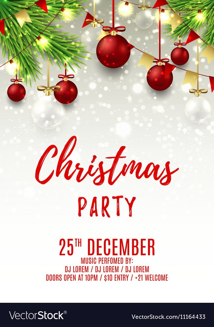 Christmas party flyer template Royalty Free Vector Image