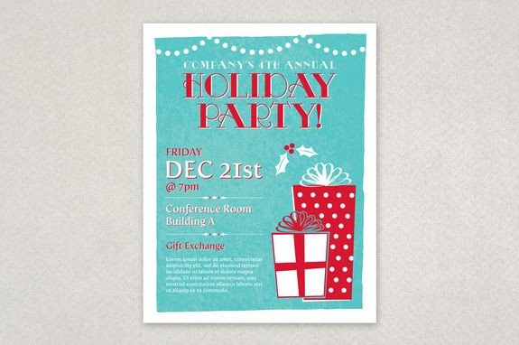 Classic Holiday Party Flyer Template Planning an office