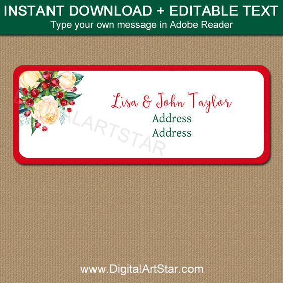 Christmas Address Labels Holiday Mailing Labels