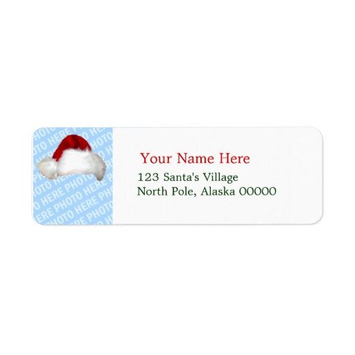 Santa Hat Template Christmas Return Address Labels