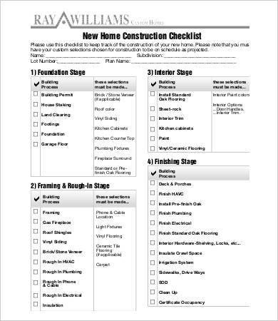 FREE 15 Construction Checklist Samples and Templates in