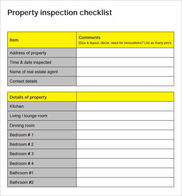 17 Home Inspection Checklists – Word PDF