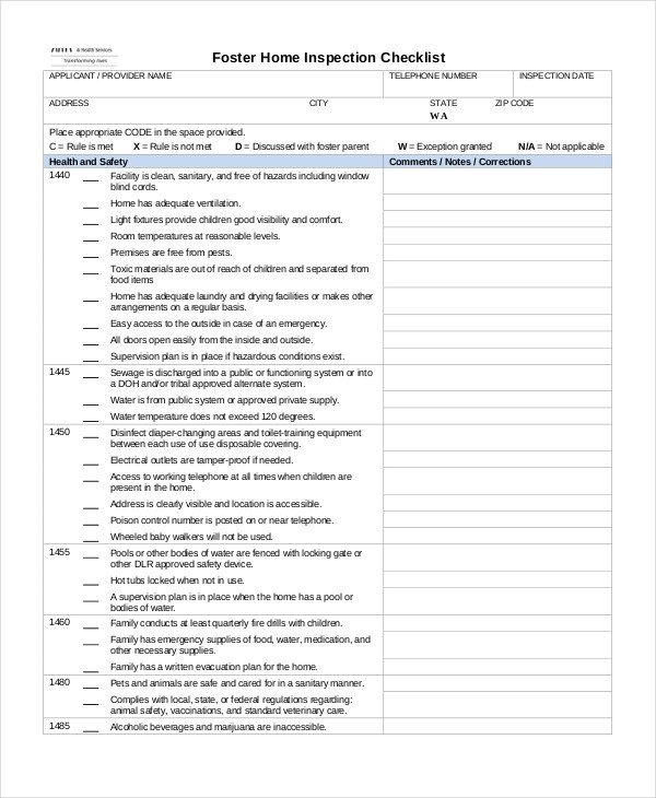 Home Inspection Checklist 17 Word PDF Documents