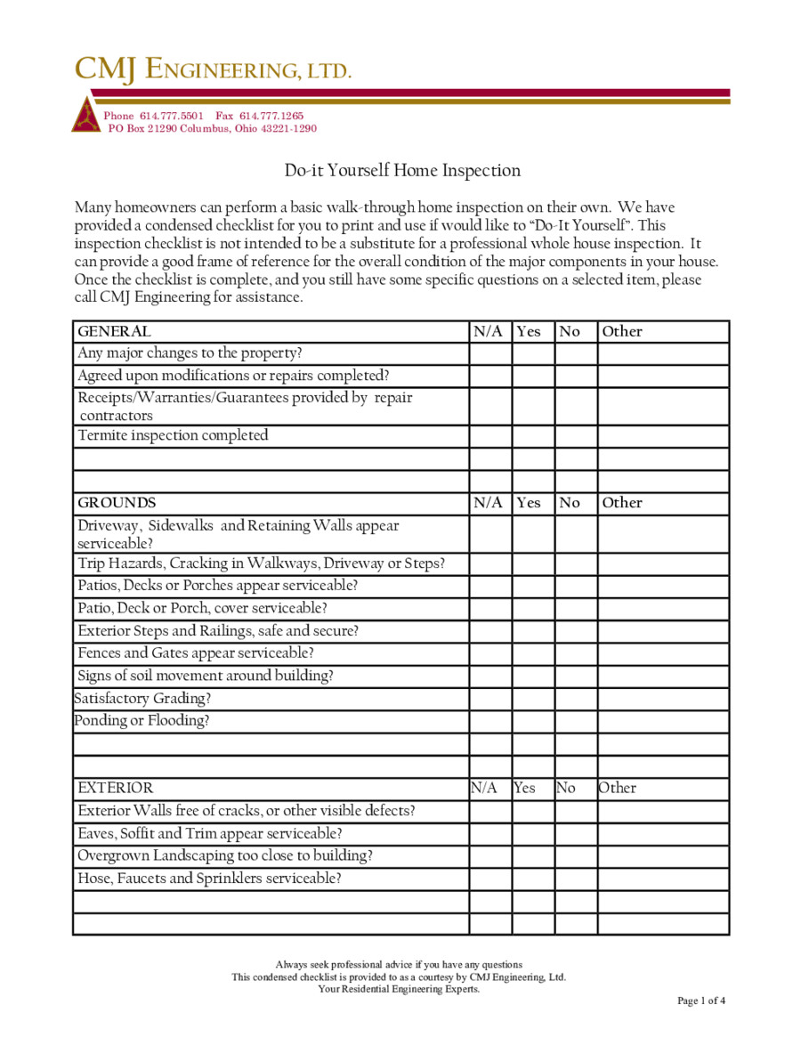 2018 Home Inspection Report Fillable Printable PDF