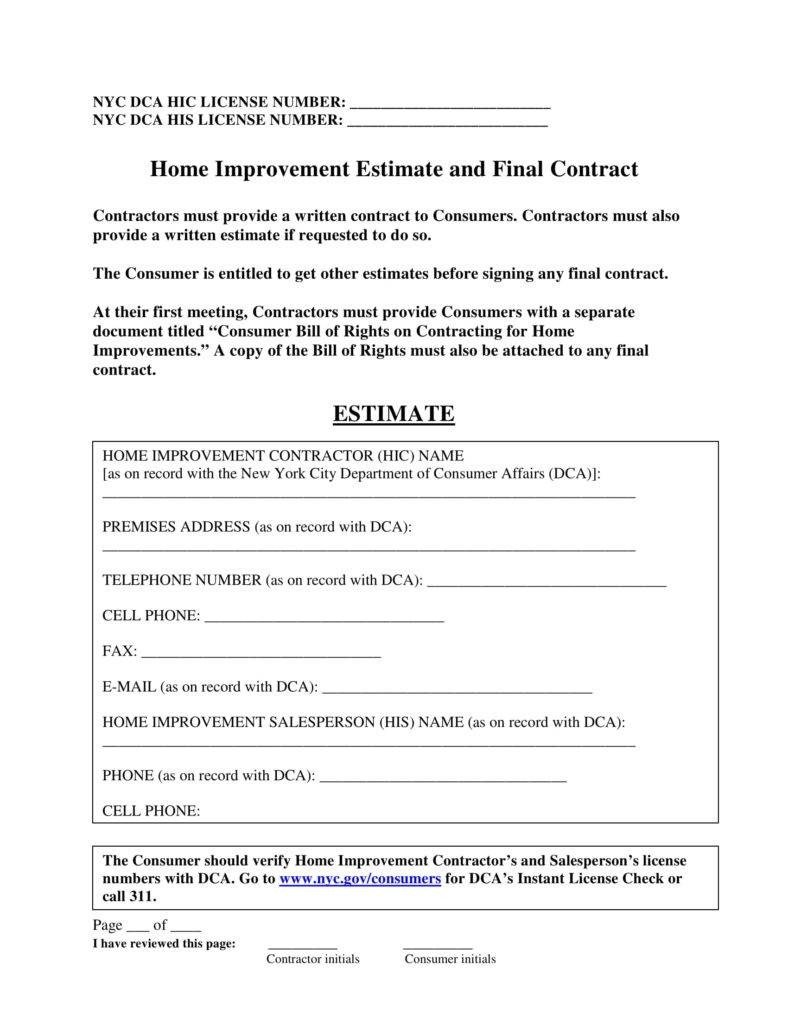 7 Home Repair Contract Templates Docs Word Pages