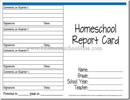 report card3 Homeschool