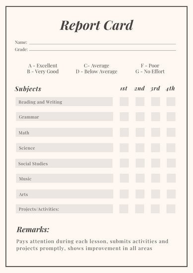 Customize 34 Homeschool Report Card templates online Canva