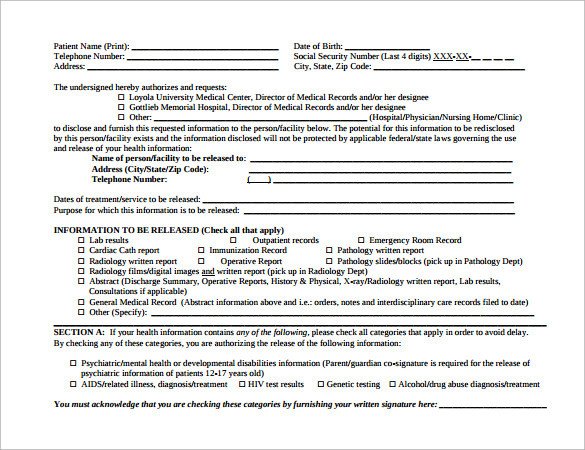 Sample Hospital Release Form 11 Download Free Documents