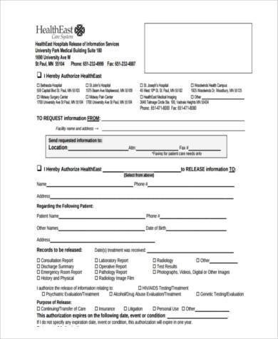 Sample Hospital Release Forms 8 Free Documents in Word PDF
