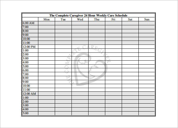 22 24 Hours Schedule Templates PDF DOC Excel