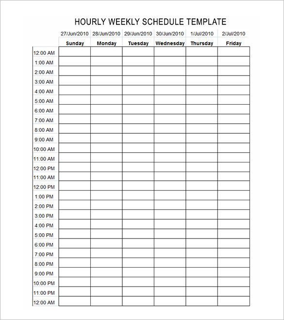 24 Hours Schedule Template – 8 Free Word Excel PDF