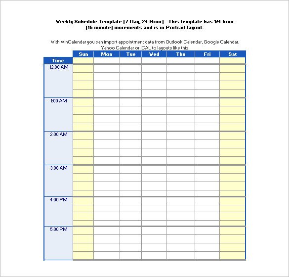 22 24 Hours Schedule Templates PDF DOC Excel
