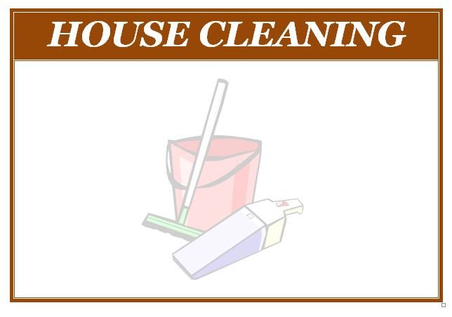 Free Templates for House Cleaning
