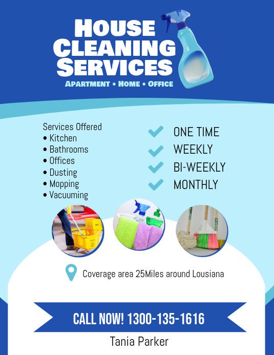 House Cleaning Services Flyer Poster Template