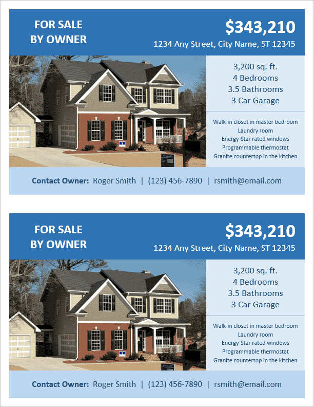 FSBO Flyer Template for Word