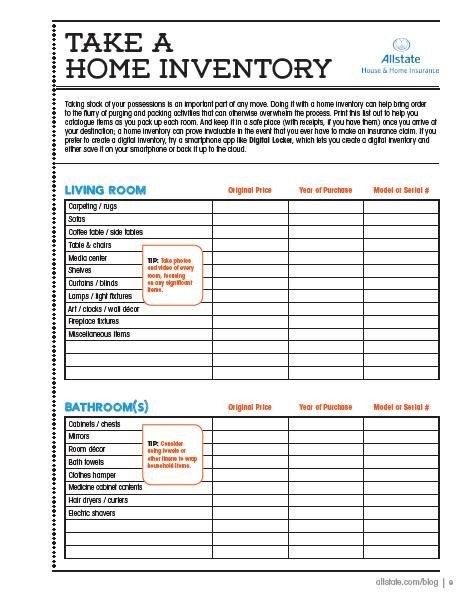 Here is a printable home inventory checklist so you can