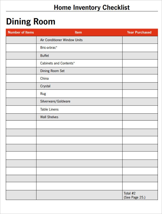 Inventory Checklist Template 26 Free Word Excel PDF